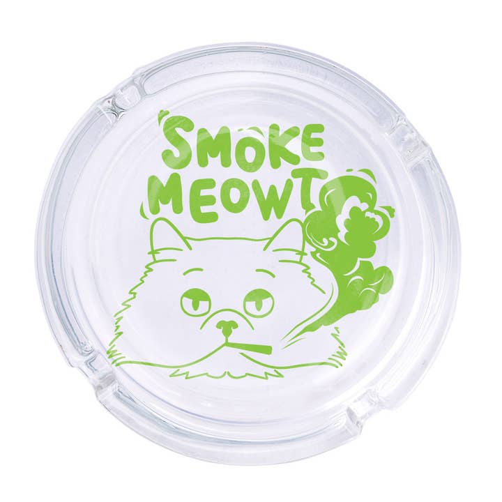 Smoke Meowt Glass Ashtray for wholesale by femfetti