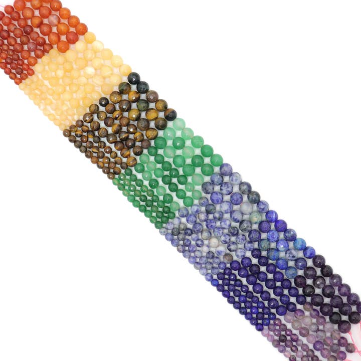 Chakra Round Faceted Beads, Sku#U2353 for wholesale by BestBeads&Beyond