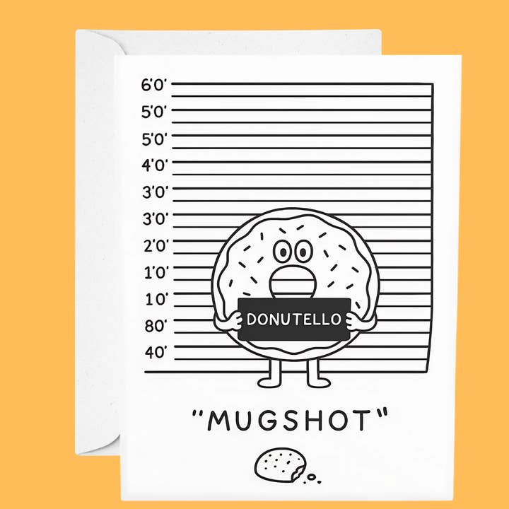 Doughnut Funny Mug Shot |Just Because & Everyday Card for wholesale by Nefer Designer Candles & Home Decor