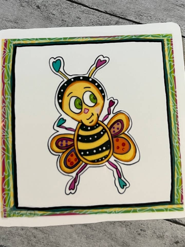 Honey Bee Vinyl Sticker Laminated Indoor for wholesale by My Groovy Art Shop