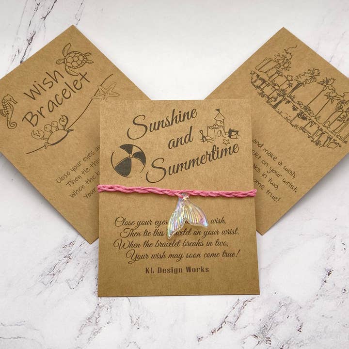 Wish Bracelet - Mermaid Tail (White Iridescent) for wholesale by KL Design Works