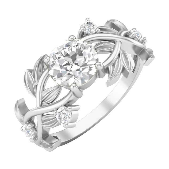 6MM Rund Moissanit 925 Sterling Silver Förlovningsring för wholesale av Star Joya