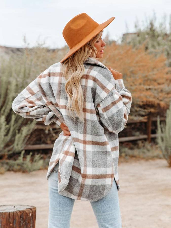 Lovesoft - Vendita all'ingrosso Giacca a camicia - Donna - Camicia da donna in flanella con bottoni scozzesi