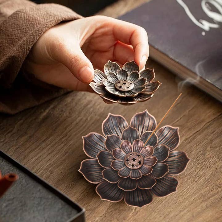 Original Source - Wholesale Incense Holder - Lotus Incense Burner - Metal2