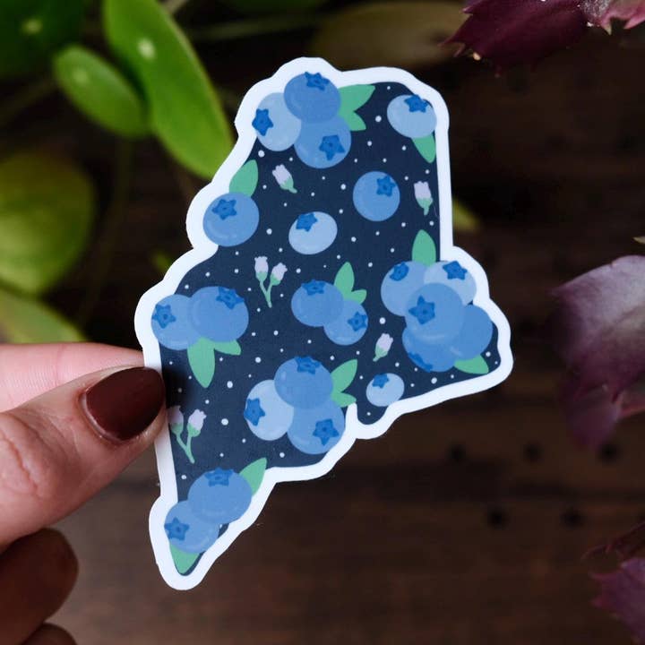 Blueberry Maine Sticker — Waterproof & Laminated for wholesale by Stuck on Maine