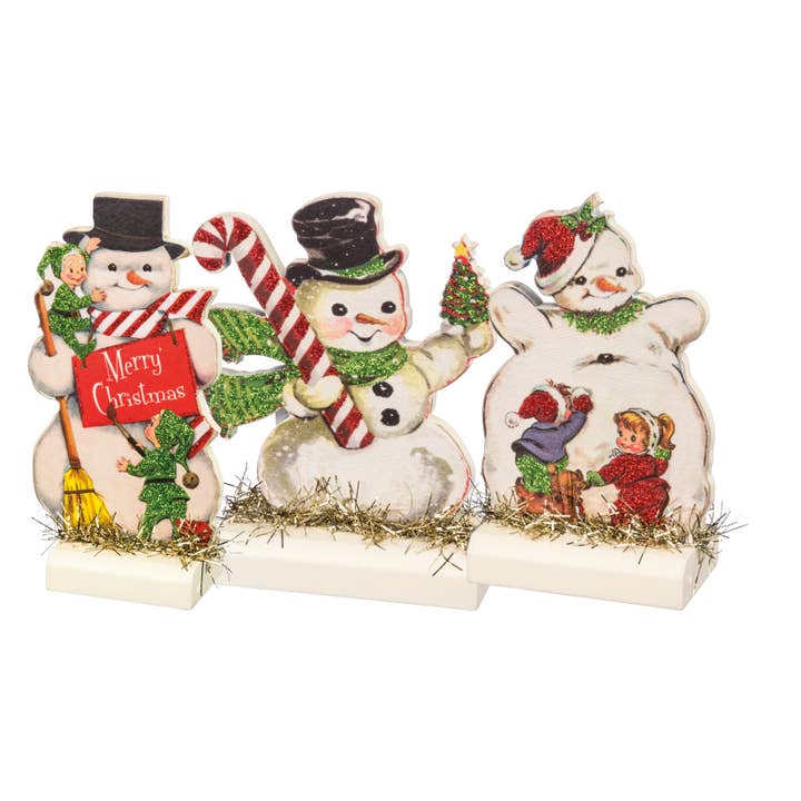 Retro Snowmen Stand Up Set for wholesale by Primitives by Kathy