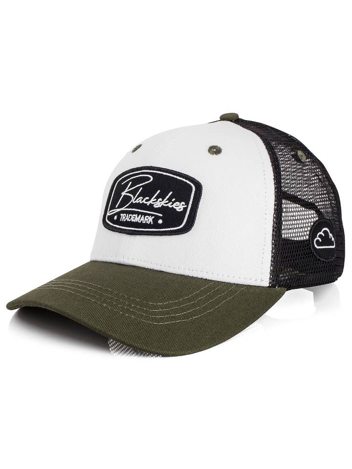 Casquette de baseball Race olive-noir pour la vente par Blackskies