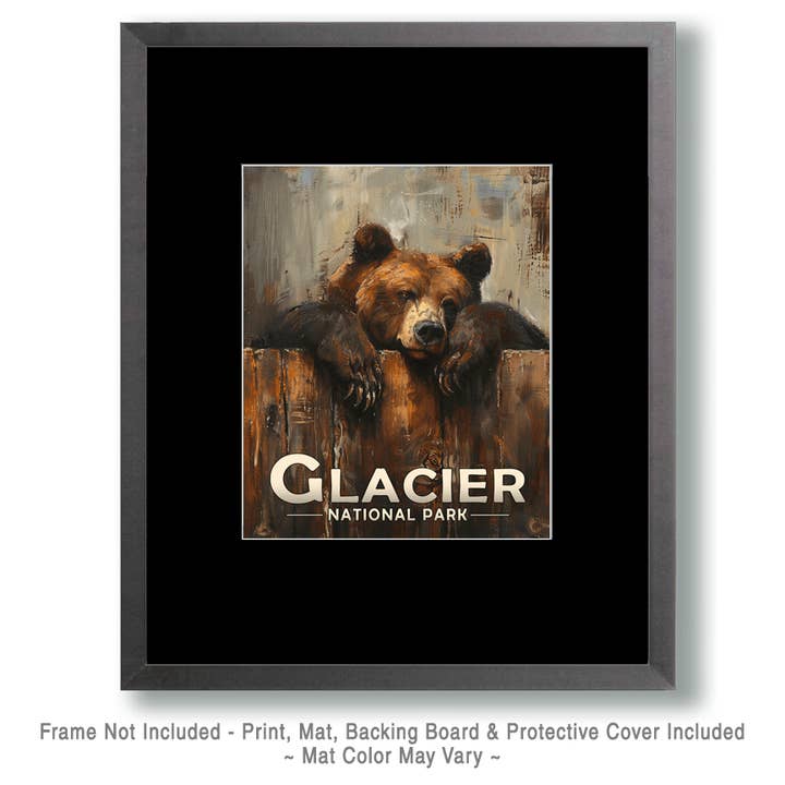 Mowbi - Wholesale Art Print - It's a Bear Being a Bear - Glacier Souvenir Art Prints - 8"x10" Artwork for 11"x14" Frame1