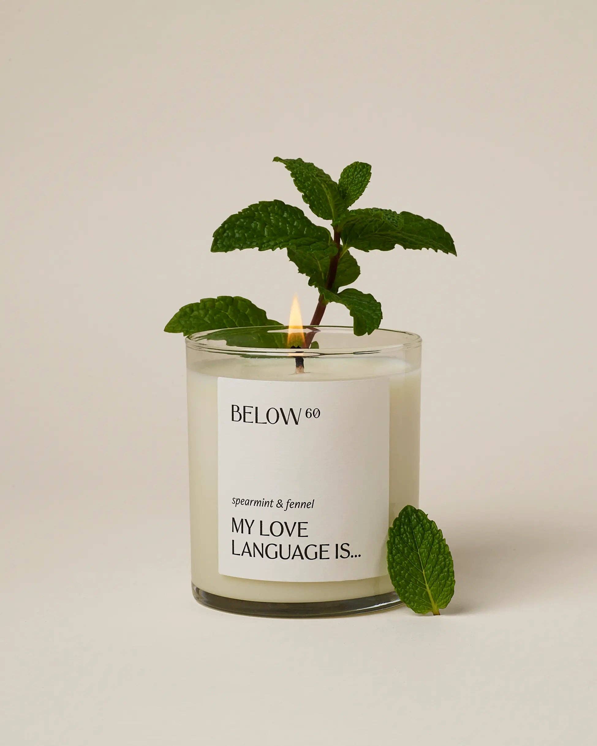 Below 60 - Wholesale Jar/Filled Candle - My Love Language Is… (spearmint & fennel) | 10oz Soy Wax Candle | Minty Bergamot Home Fragrance by Hilary Duff1