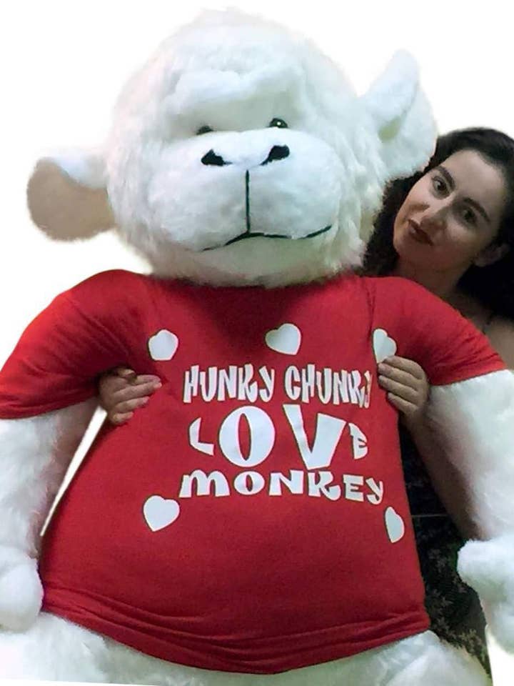 Valentines Day Giant Stuffed Animal Huge 6 foot Plush Monkey for wholesale by Big Plush