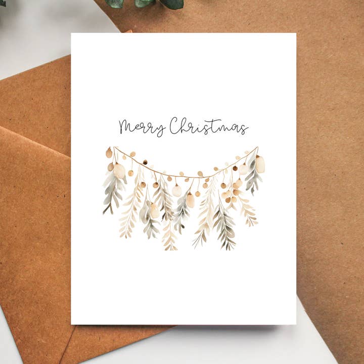 Balsam Paper Co - Wholesale Christmas Card - Boho Christmas Card - Christmas Garland Greeting Card0