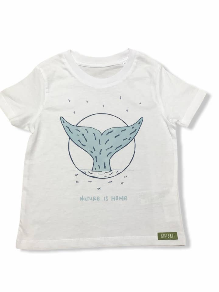 T-shirt Whale in cotone biologico per la vendita all'ingrosso da parte di Kiribati
