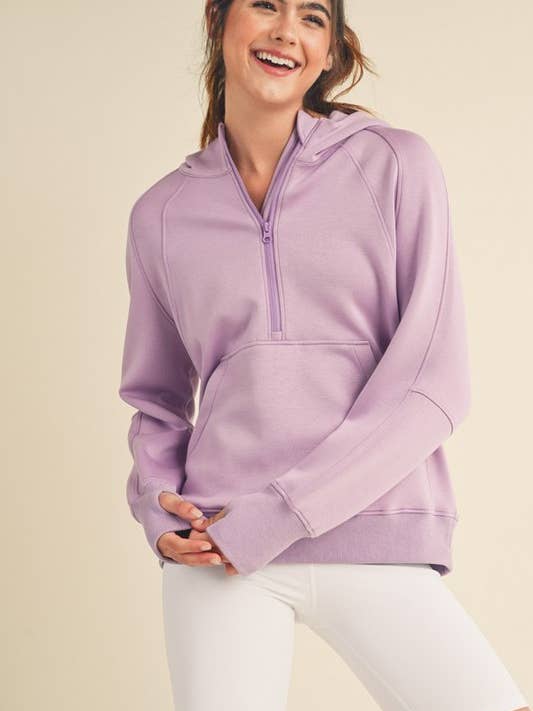 Kvinders Ultrabehagelige Kvart-Zip Hættetrøje for engroshandel hos Yelete