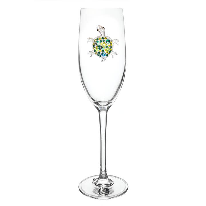 The Queens' Jewels® – wholesale Champagne flute – Sea Turtle Jeweled Champagne Flute