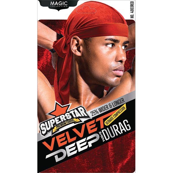 Majestic Wholesale - Wholesale Durag/wave cap – Unisex - SUPERSTAR VELVET DEEP WAVE DURAG ASSORT COLORS (6PCS)3