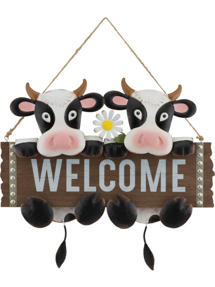 Welcome Sign - Cow for wholesale by Regal Art & Gift