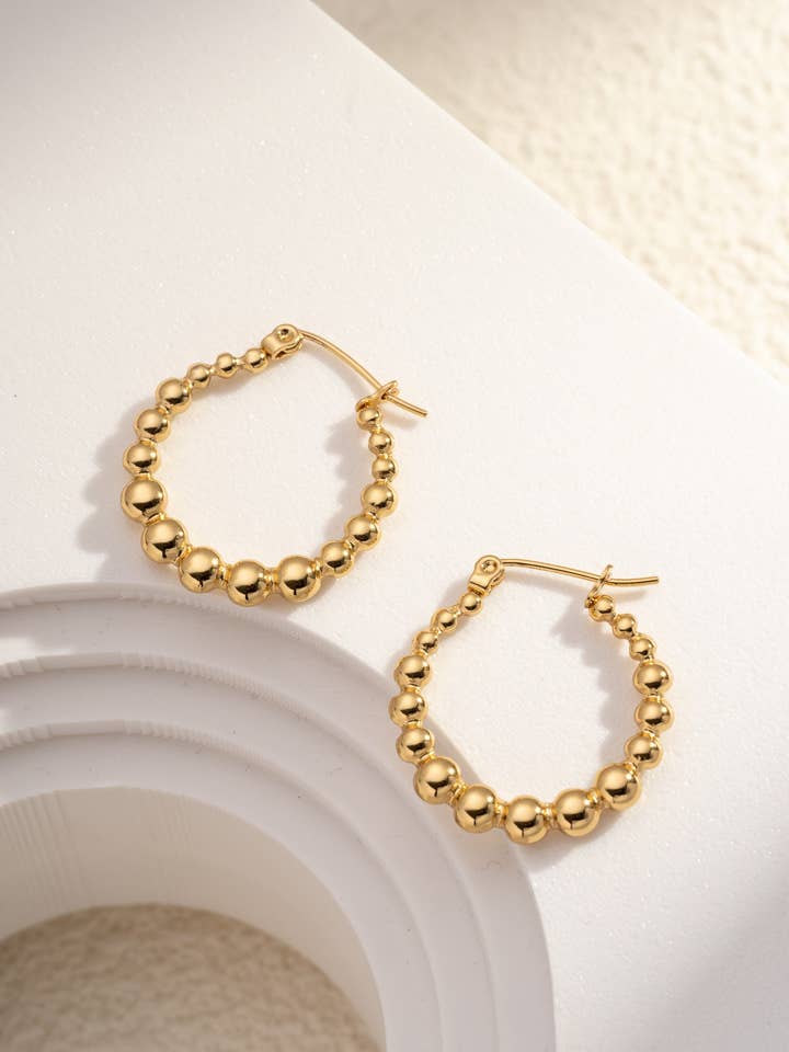 Criollas Perlas Doradas Pulidas Círculo Acero Inoxidable Diseño para venta al por mayor de COSMOS