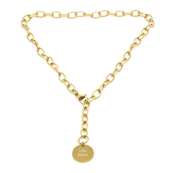 Bigger You Rock Halsband 45cm Guld för wholesale av 7East