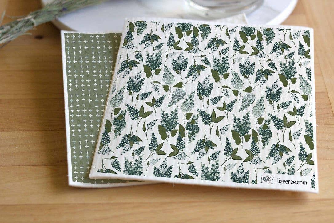 Lisee Ree Designs - Wholesale Dishcloth - Lilacs Swedish Dishcloth2