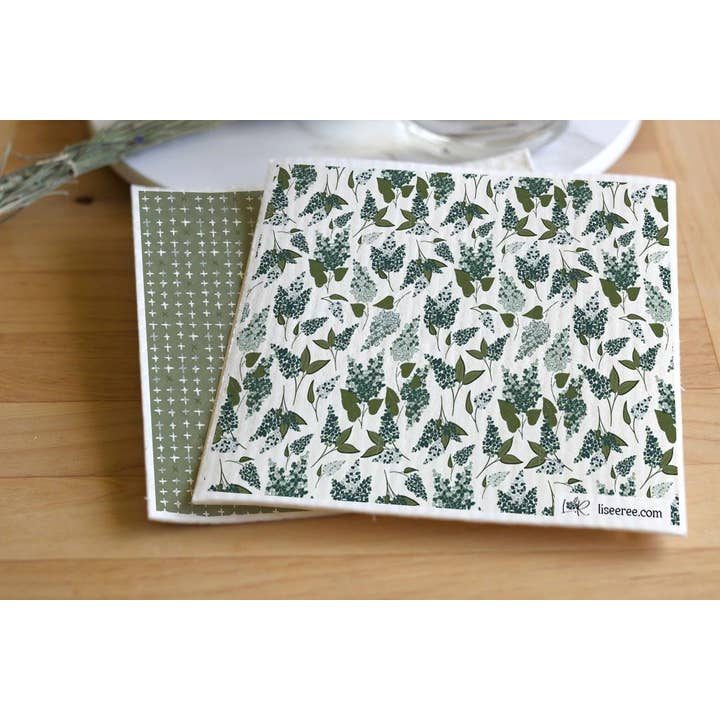 Lisee Ree Designs - Wholesale Dishcloth - Lilacs Swedish Dishcloth2