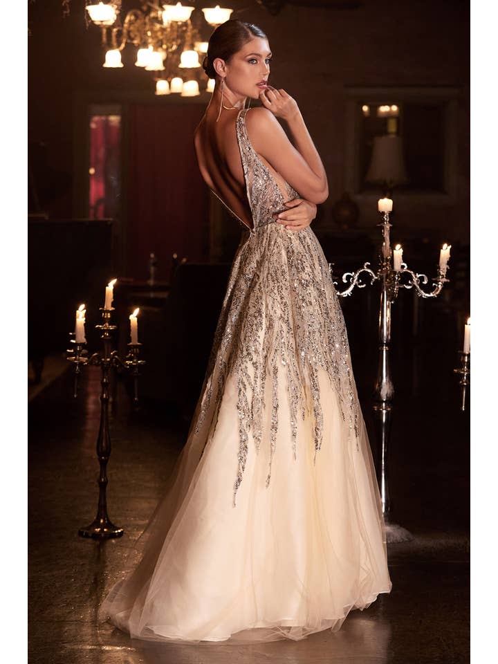 Ladivine by Cinderella Divine - Wholesale Gown - Women's - OMBRE SHIMMER BALL GOWN