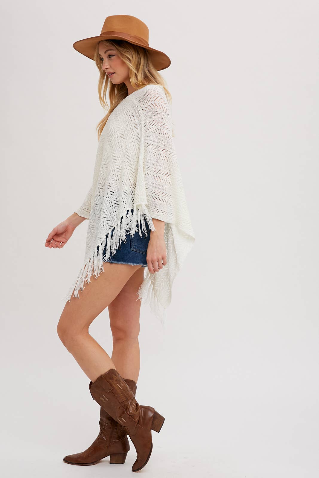 Bluivy – wholesale Poncho – Women's – OPEN-KNIT FRINGE PONCHO10