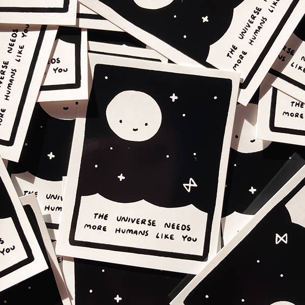 "Das Universum braucht mehr Menschen wie dich" Vinyl-Aufkleber für den Großhandel von Iris Running Thunder