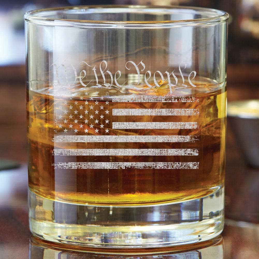 Patriot's Cave - Wholesale Cocktail/Liquor Glass - Patriot's Cave,  We The People 11 oz Whiskey Glass2