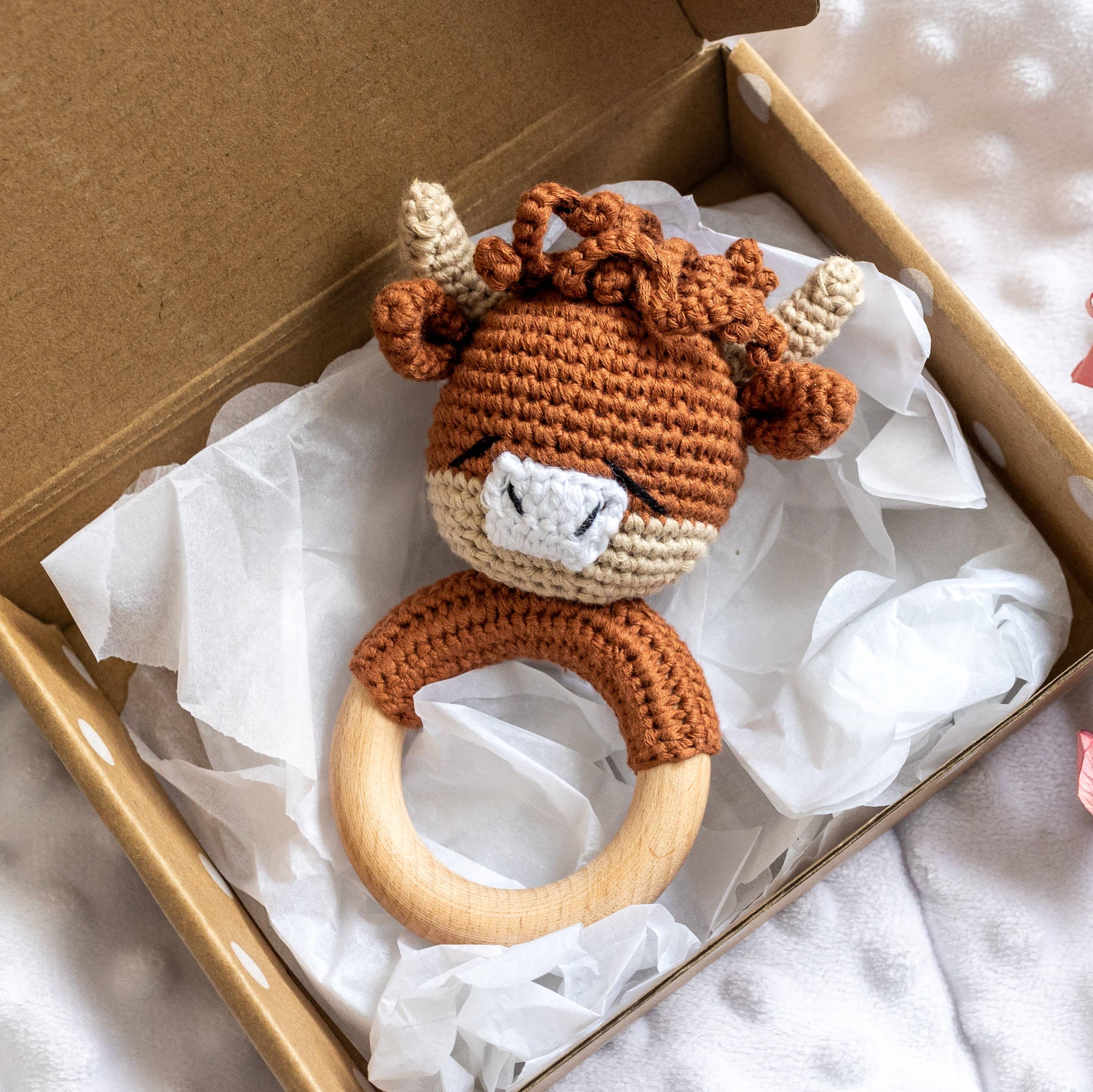 Wonderjoys Baby Co - Wholesale Rammelaar - Baby - Handgehaakte dierenrammelaars - Boerderijvriendjes3