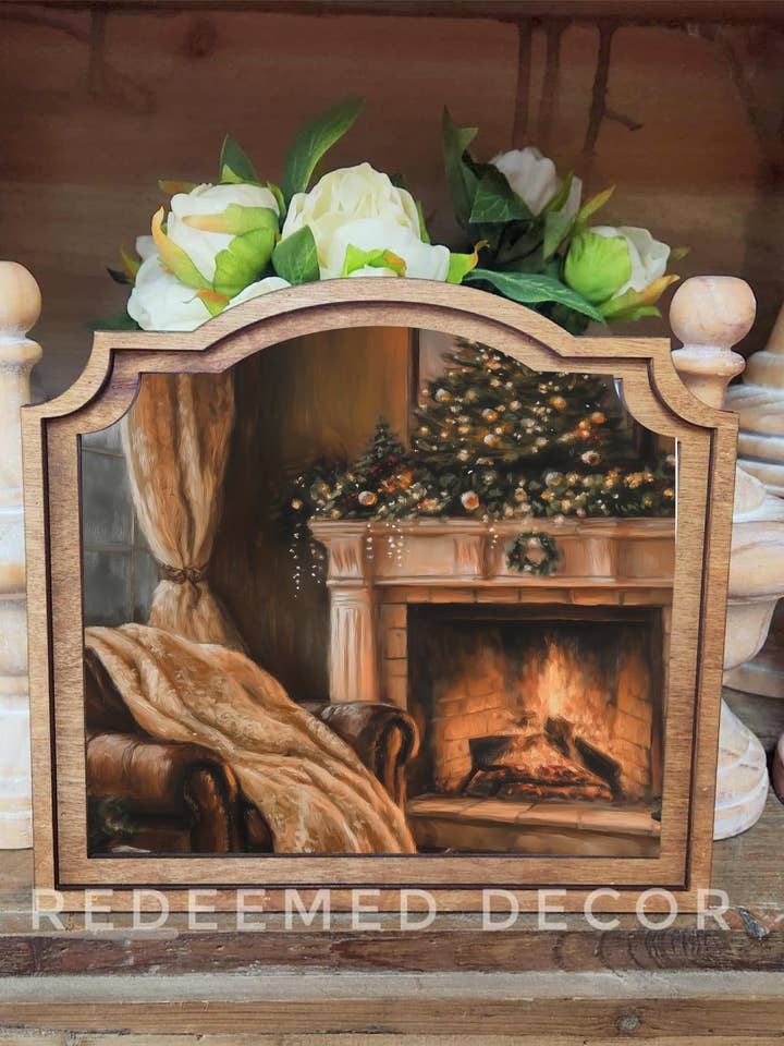 Art encadré de manteau de vacances provinciales pour la vente par Redeemed Decor