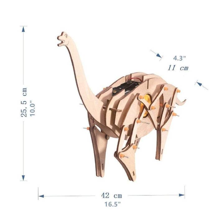 Texas Toy Distribution - Wholesale Puzzle - Kids - Brachiosaurus DIY Electric Puzzle Assembly STEM Kit 128 pcs