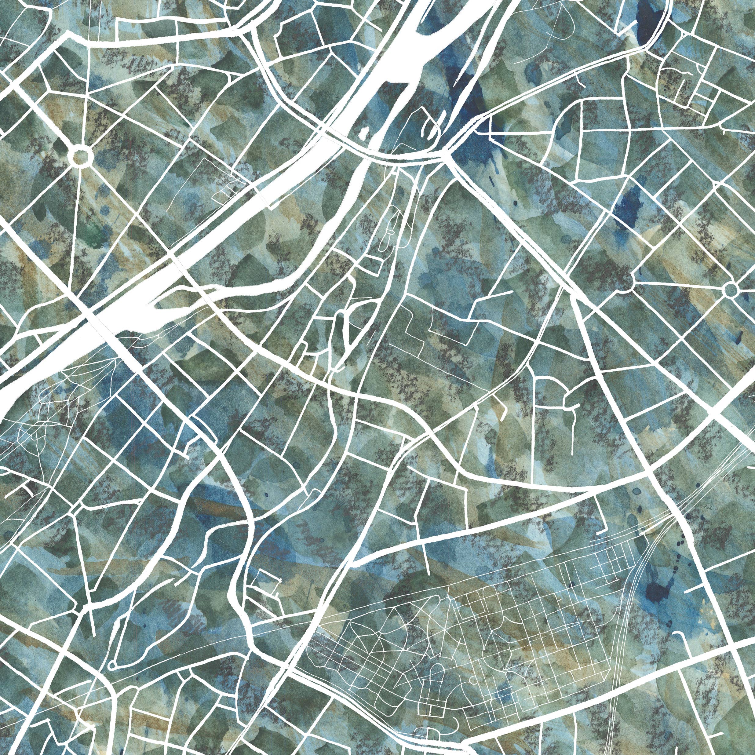 Turn-of-the-Centuries – wholesale Konsttryck – München Tyskland Målad karta - KONSTTRYCK1