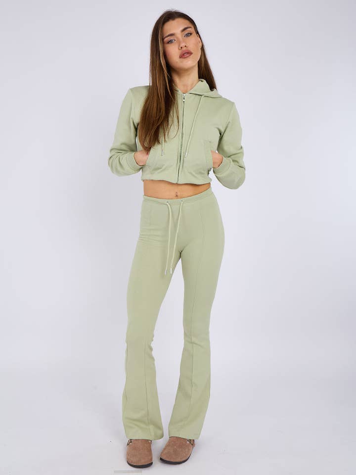 AX Labels - Wholesale Lounge Set - Women's - Interlock Cropped Zip Hoodie and Flared Trouser Set37