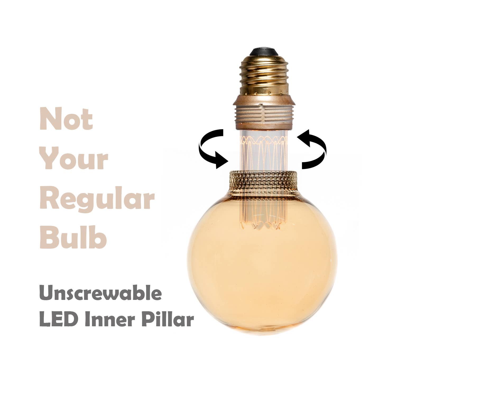 Next Glow - Wholesale Light Bulb/Puck - Decorative G25 Globe Light Bulb Amber Acrylic Inner Pillar3