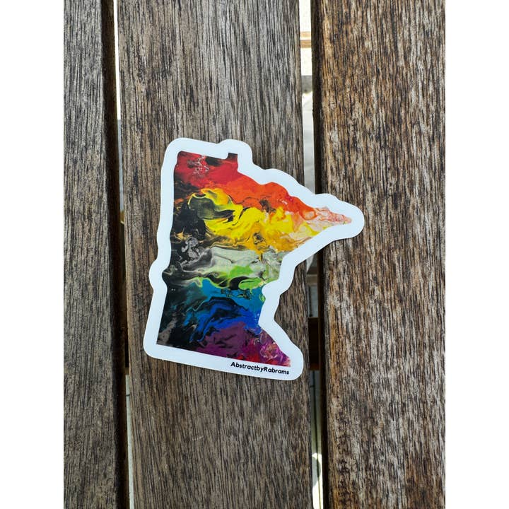 AbstractbyRabrams - Wholesale Sticker - LGBTQ Minnesota State Sticker - Trans Pride Progress Pride3