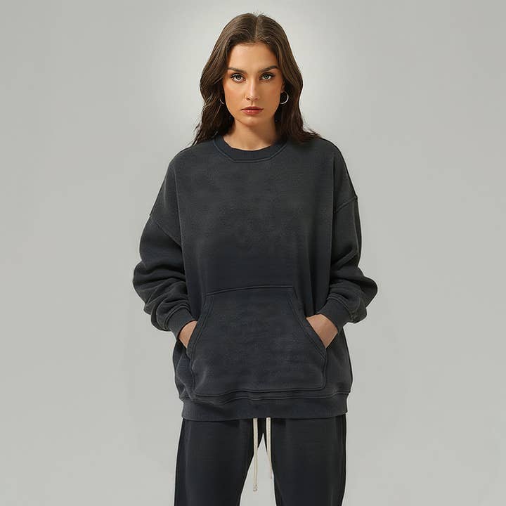 Unisex spray-geverfde distressed crewneck sweatshirt voor wholesale door Sodalemon