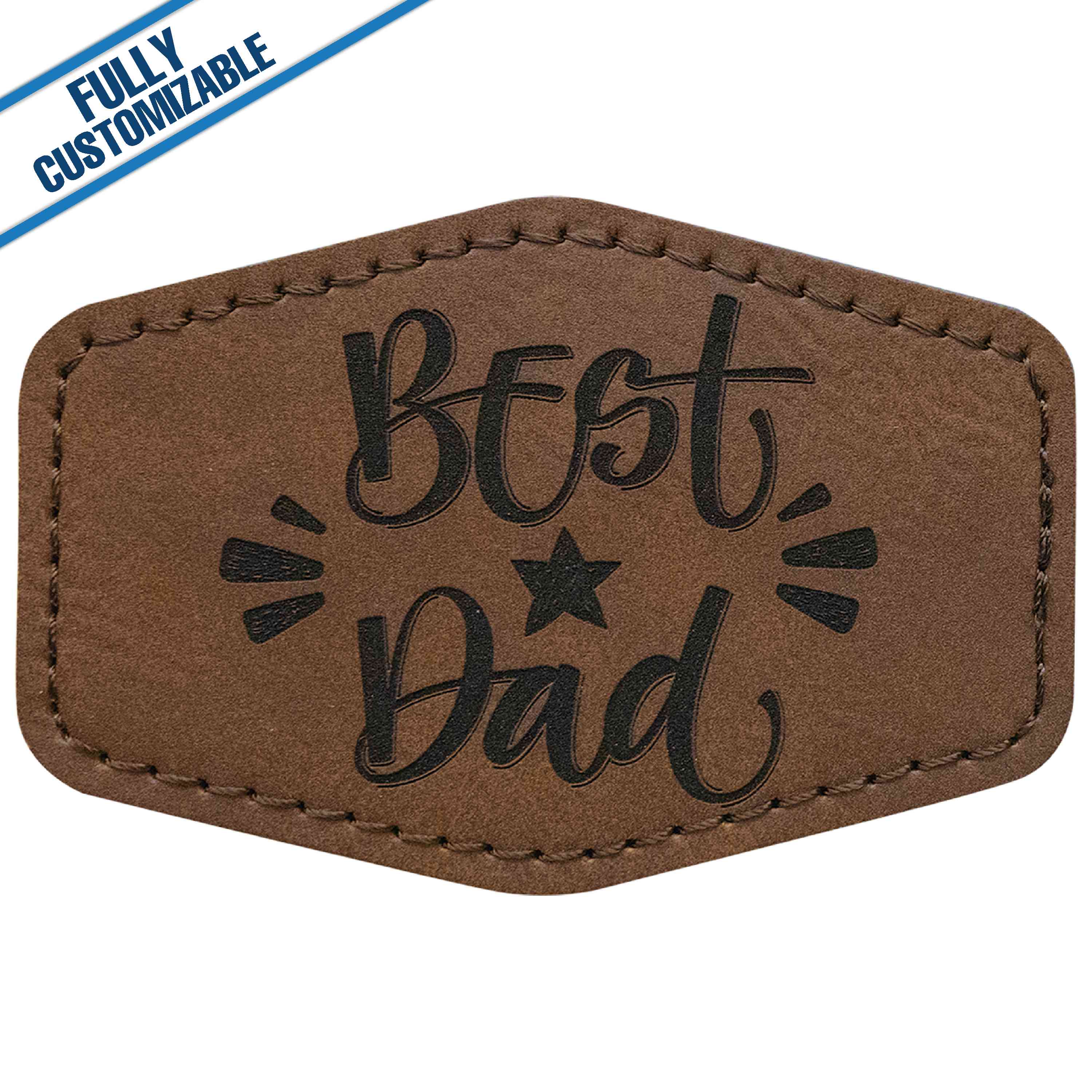 GiftWorksPlus - Wholesale Patch - Engraved Leatherette Hexagon Patch - Fully Customizable16