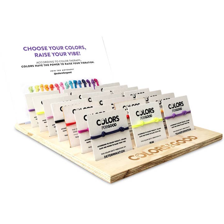 Wood Display with Backdrop 3 Rows for wholesale by COLORS For GOOD