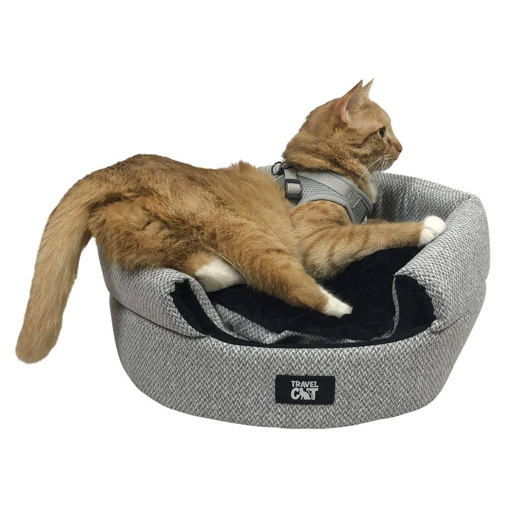 Travel Cat Wholesale - Wholesale Pet Bed - Cat - "The Meowbile Home" Convertible Cat Bed & Cave - Grey2