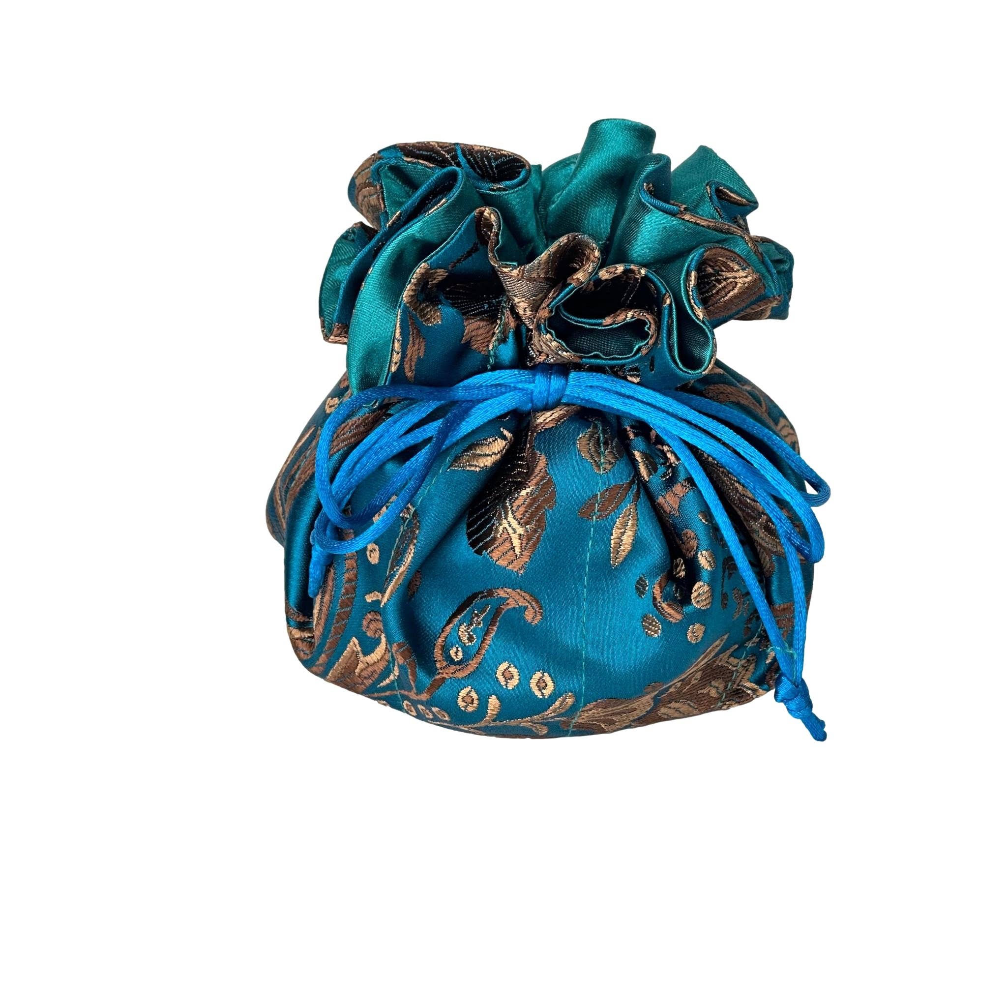 Cathayana - Wholesale Jewelry Box/Organizer - Peony Brocade Drawstring Jewelry Pouch0