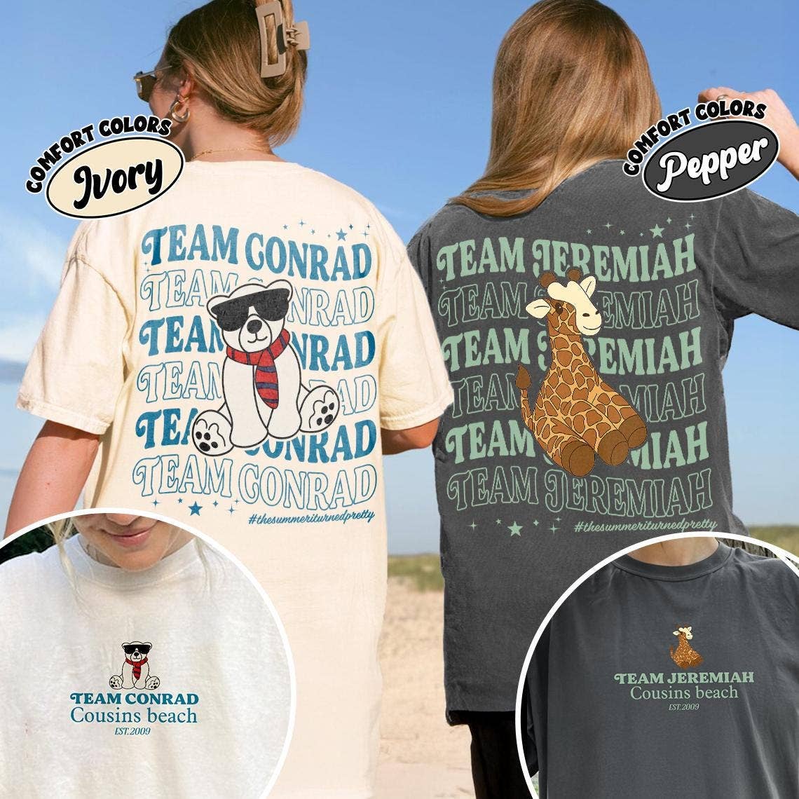 Glaime - Wholesale T-Shirt (Graphic) - Unisex - Comfort Colors Cousins Beach Shirt, Summer I Turned Pretty 2