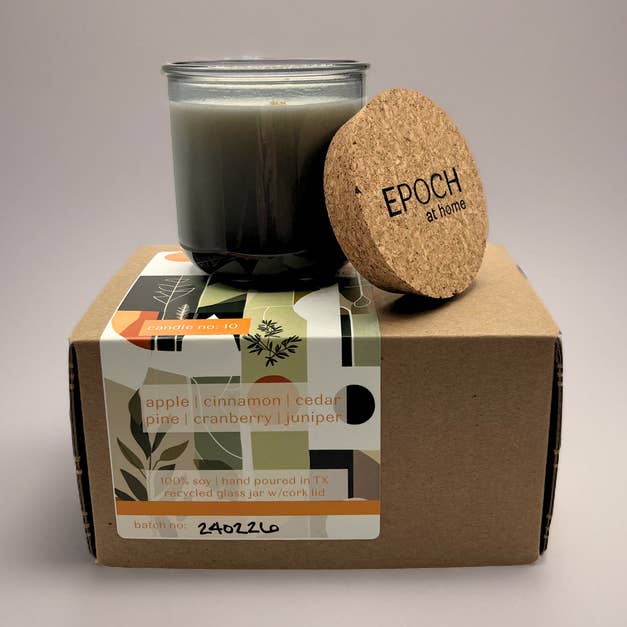 #10 Apple, Cinnamon, Cedar Soy Candle in Recycled Vessel for wholesale by EPOCH at home