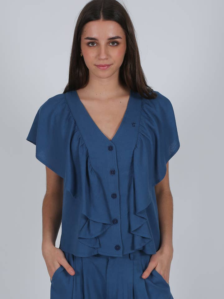 blusa Azul para venta al por mayor de Solera
