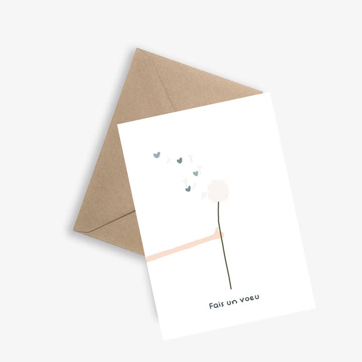 Fais un voeu (Fais un voeu) - Carte simple pour la vente par LE PAPIER GRAPHIQUE