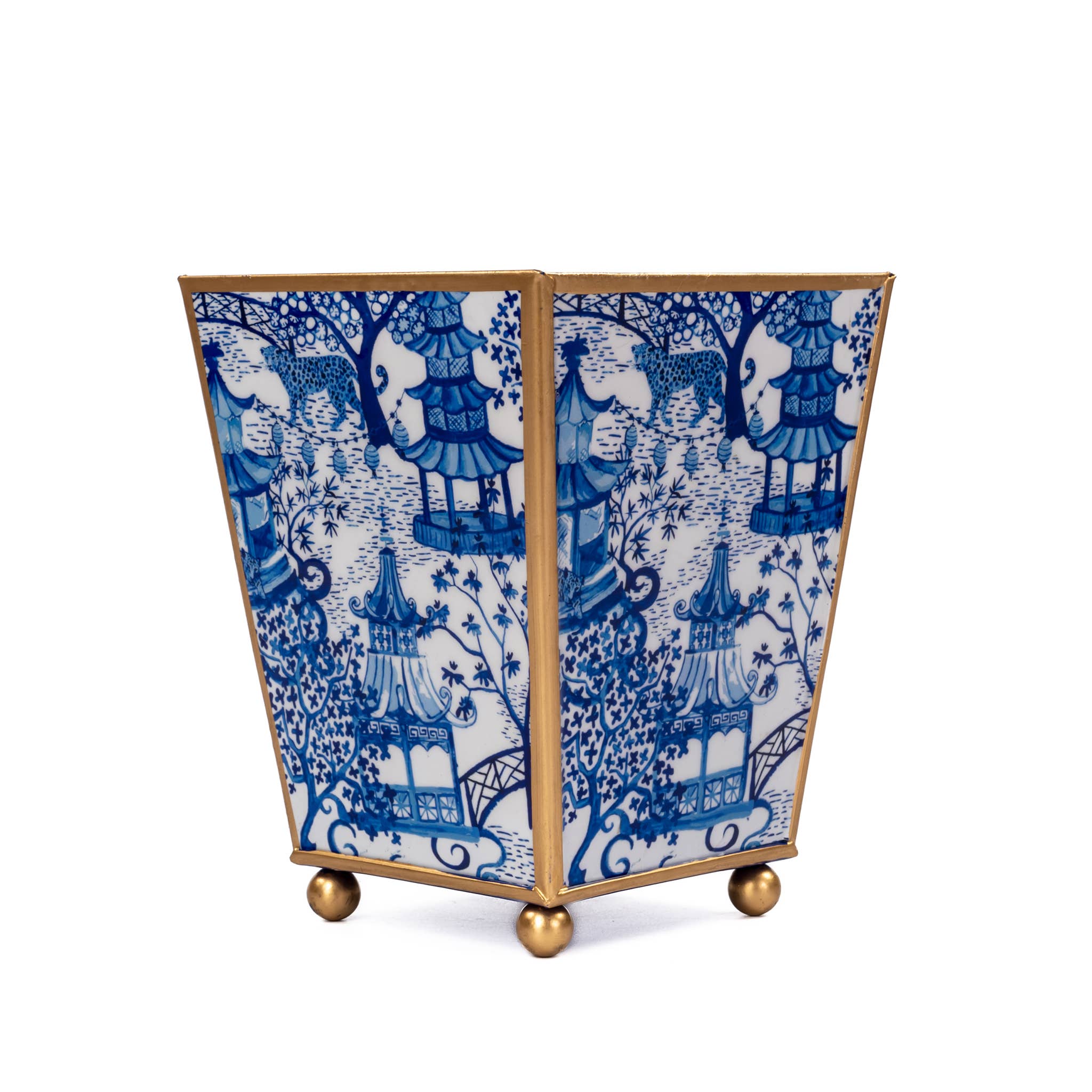 Jaye's Studio - Wholesale Plant Pot - Garden Party Enameled Square Cachepot Planter1