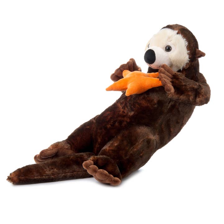 The Petting Zoo - Vendita all'ingrosso Peluche - Bambini e neonati - Lontra di peluche ecologica Jumbo con stella marina – 32"3