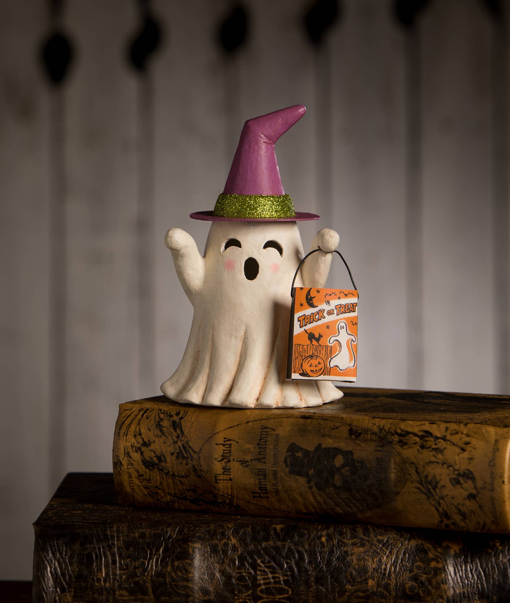 Bethany Lowe Designs - Wholesale Decorative Figurine - Witchy Ghost With Treat Bag1
