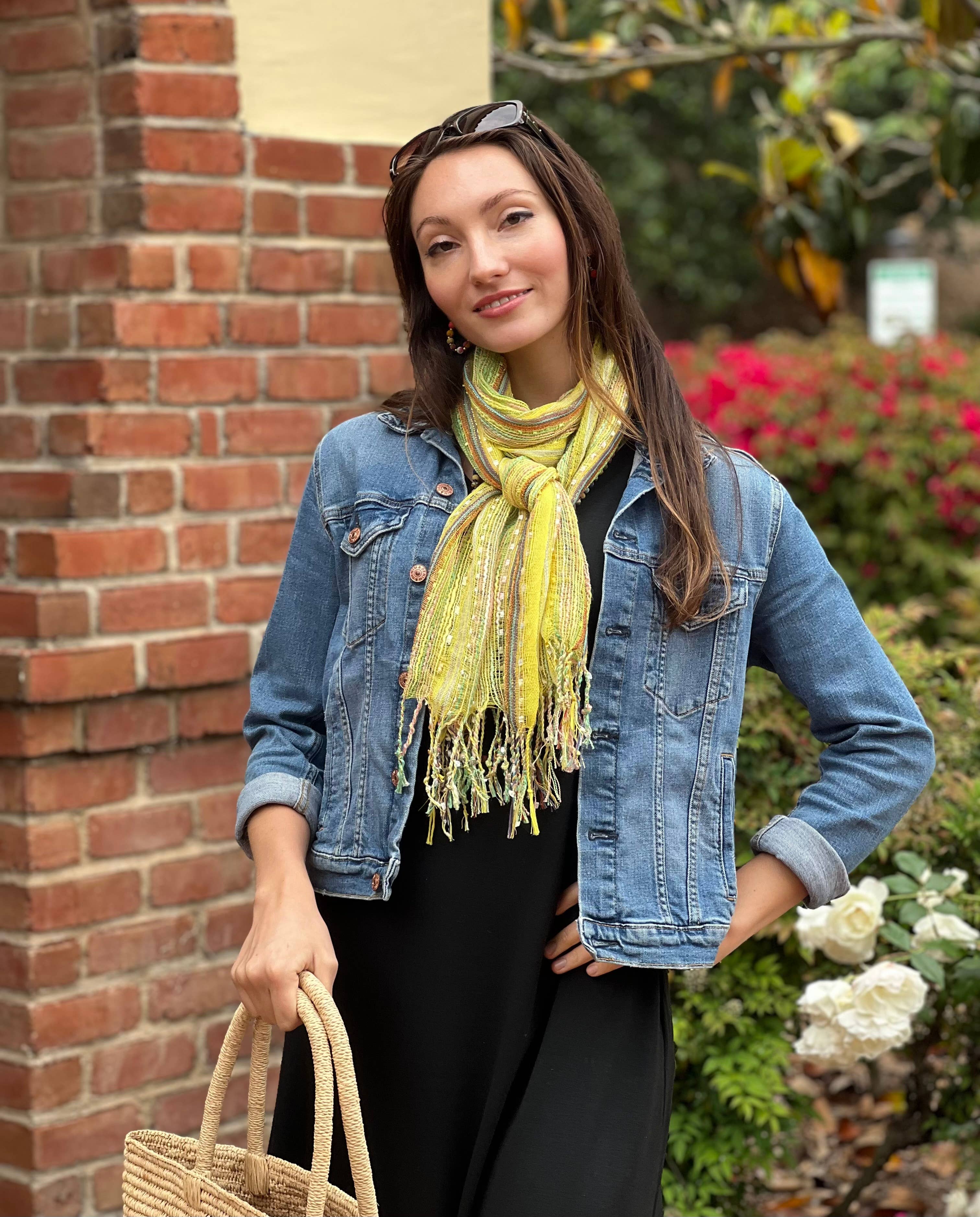 Humble Hilo – wholesale Scarf – Women's – Humble Hilo Multicolored Thread Artisan Scarf3