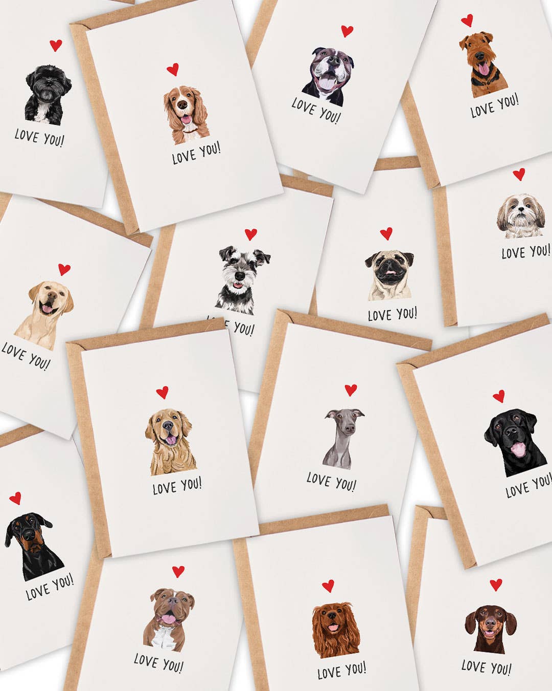 Richarts Designs – wholesale Everyday greeting card – A6 Dog card, mini dog cards, love you, from the dog0