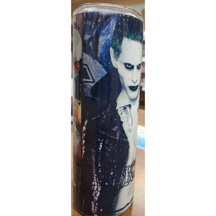 Unique Custom Tumblers by Ashley – copos e garrafas térmicas por atacado – Copo Magro de Sublimação Harley Quinn & Joker 20oz